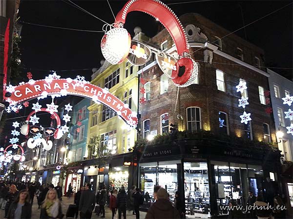 Carnaby Street Christmas lights 2014, London W1