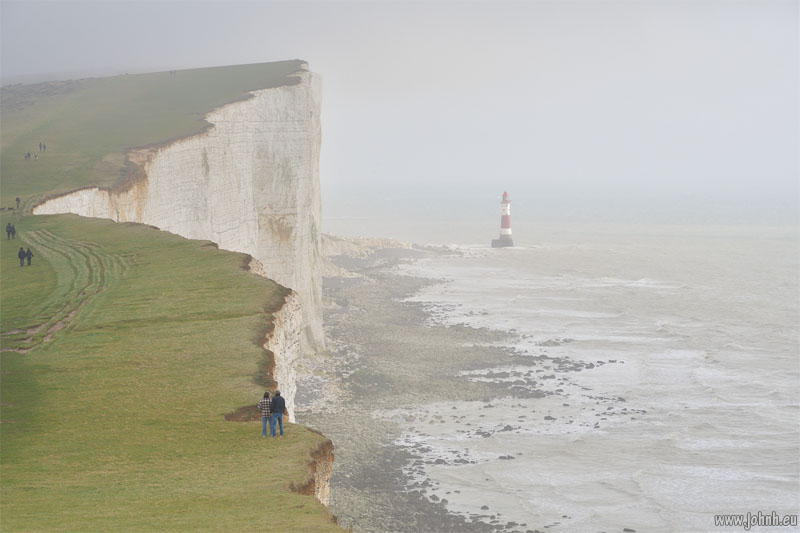 Beachy Head and lighthouse in the mist - South Downs National Park