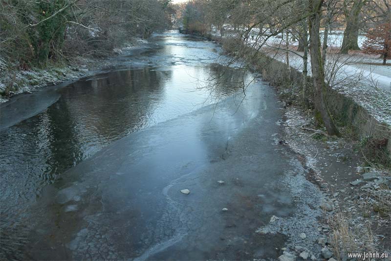 Ice in the River Greta, Keswick, Cumbria