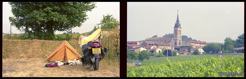 Camping among the vines of Fleurie