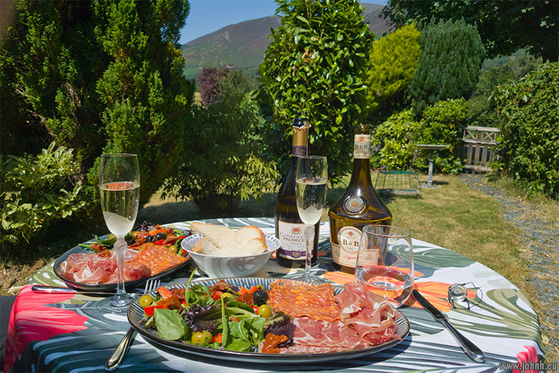Garden eating in Keswick 