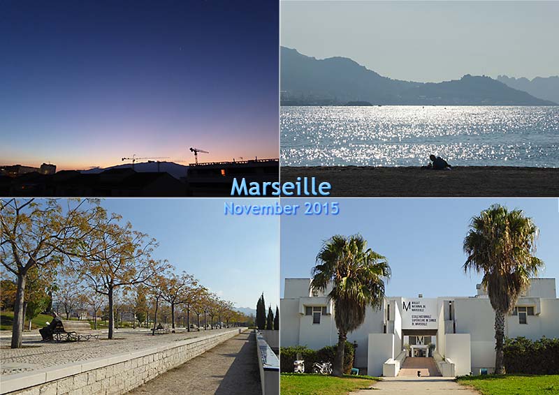 Postcard of photos around the concept of Plus Belle la Vie in Marseille, November 2015